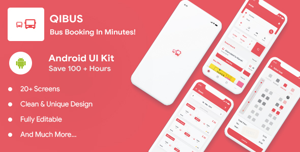 Free Bus Booking Android Kotlin App UI Template | QIBus | Iqonic Design
