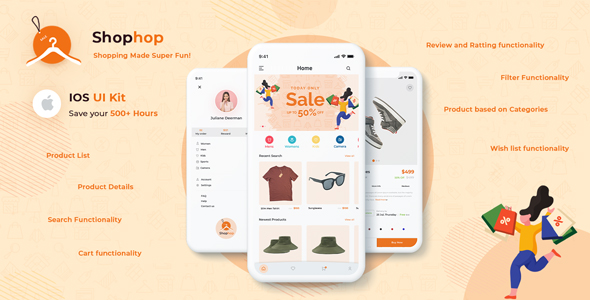 Free eCommerce App UI Template Swift 4 | Shophop iOS UI | Iqonic Design