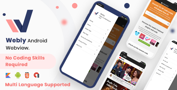 Webview Convert Website into Native Android App | Webly Android Webview | Iqonic Design