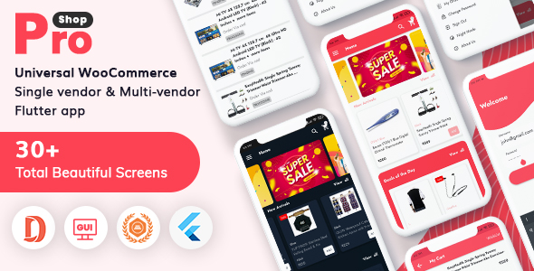 Flutter E-commerce Full App for WooCommerce | ProShop Dokan Multi Vendor | Iqonic Design