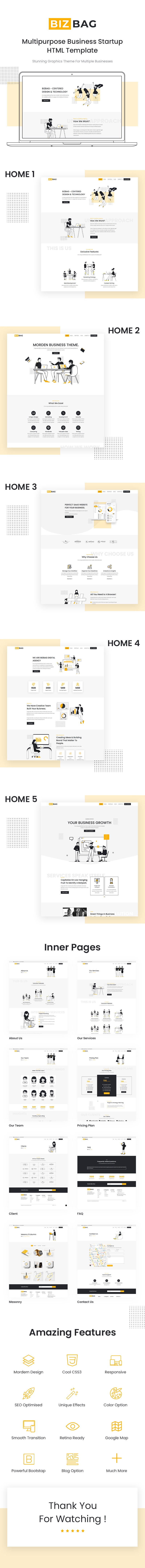 BizBag | Free Starup Business HTML5 Template