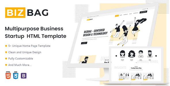 Free Startup Business HTML5 Template | BizBag | Iqonic Design