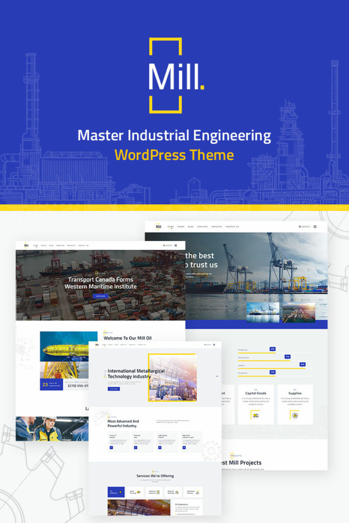 Industry Engineering Factory WordPress Theme | Mill | Iqonic Design