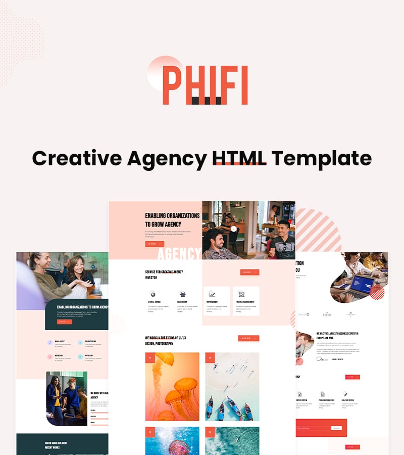 Phifi - Creative Agency HTML Template Free