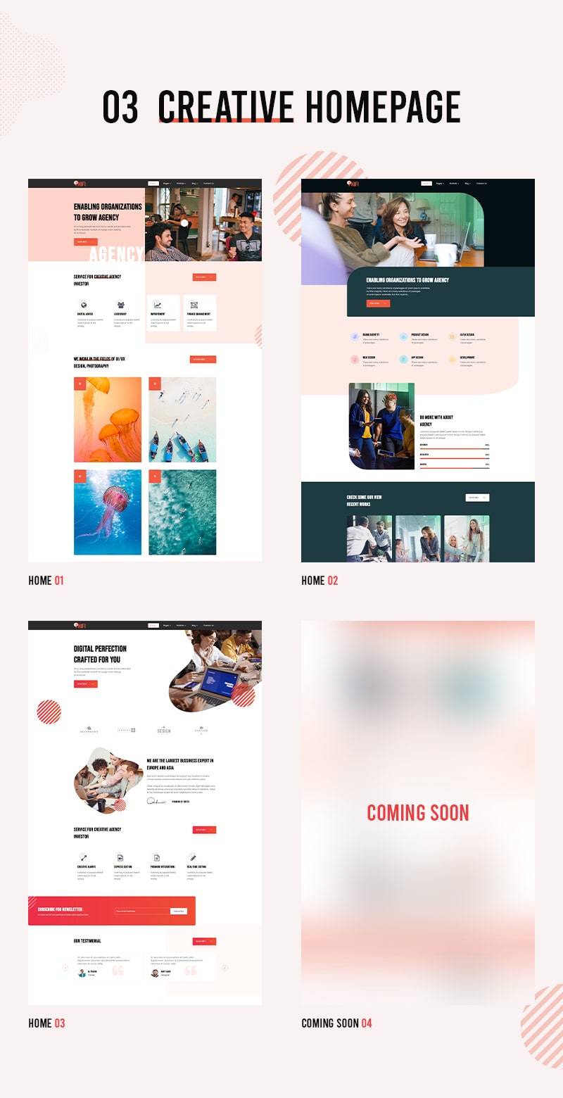 Phifi - creative agency bootstrap template Free