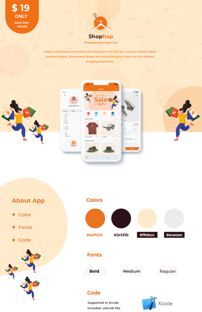 Free eCommerce App UI Templates Swift 4 | Shophop iOS UI | Iqonic Design