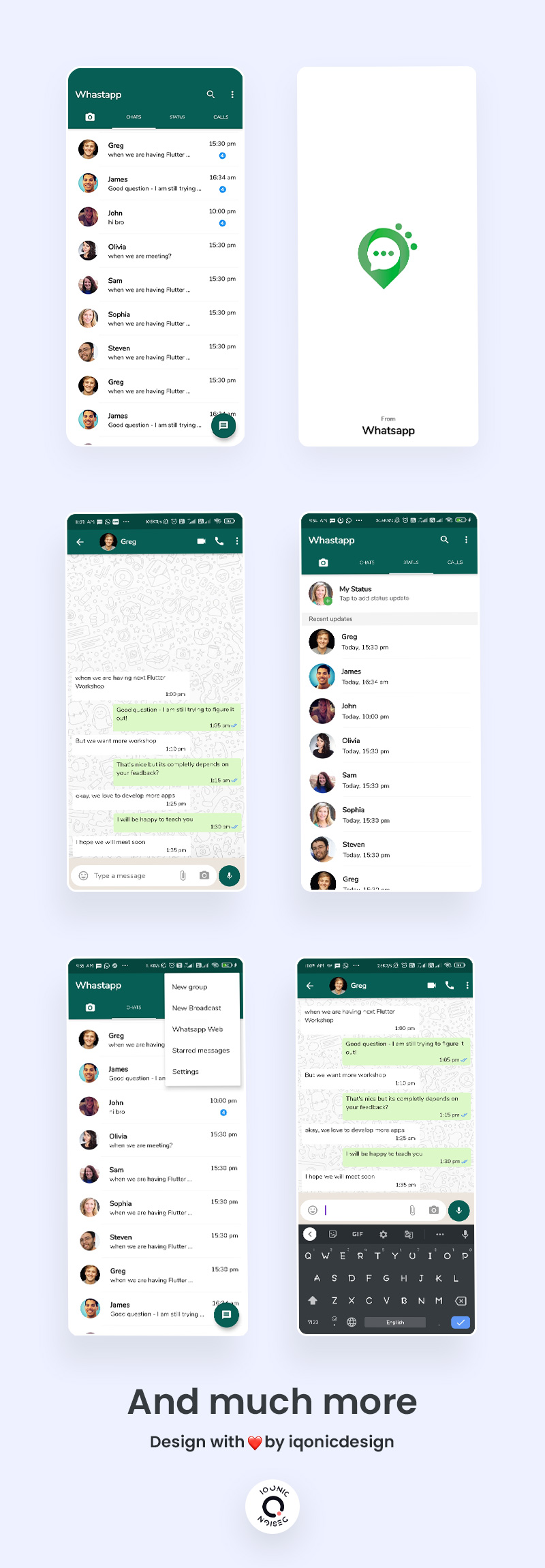 Free Whatsapp UI Clone Flutter | Whatschat | Iqonic Design