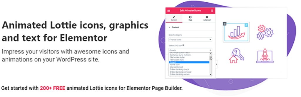 free Elementor Background Animation plugin | Animated SVG icons & Lottie animations for Elementor Sites