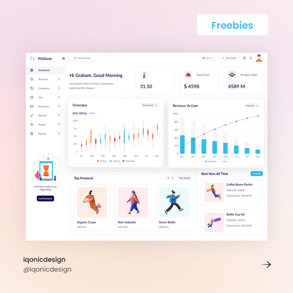 Free VueJS HTML Inventory Admin Template | PosDash Lite | Iqonic Design