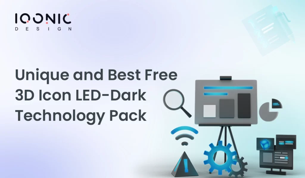 Unique and Best Free 3D Icon LED-Dark Technology Pack | Iqonic Design