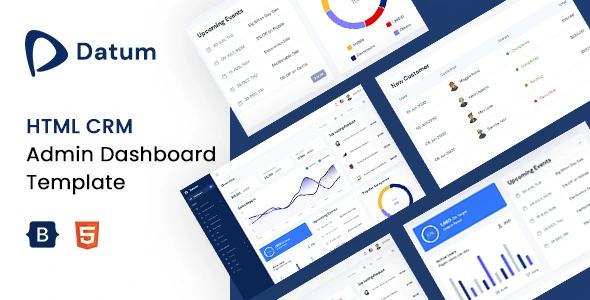 Free CRM HTML Admin Dashboard Template | Datum Lite | Iqonic Design