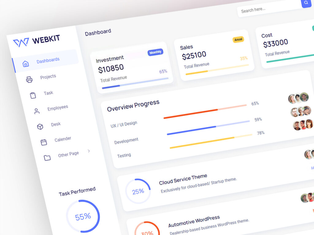 Free Admin Template HTML for Project Management | WebKit | Iqonic Design