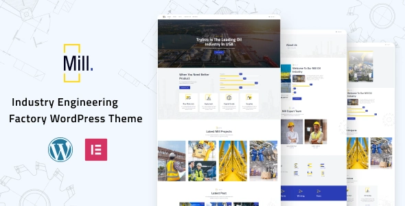 Best Free WordPress Theme for Industry Engineering | Mill Lite | Iqonic Design