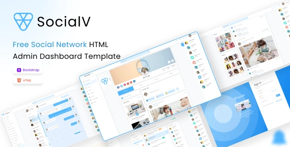 Free Social Network HTML Admin Dashboard Template | SocialV Lite | Iqonic Design
