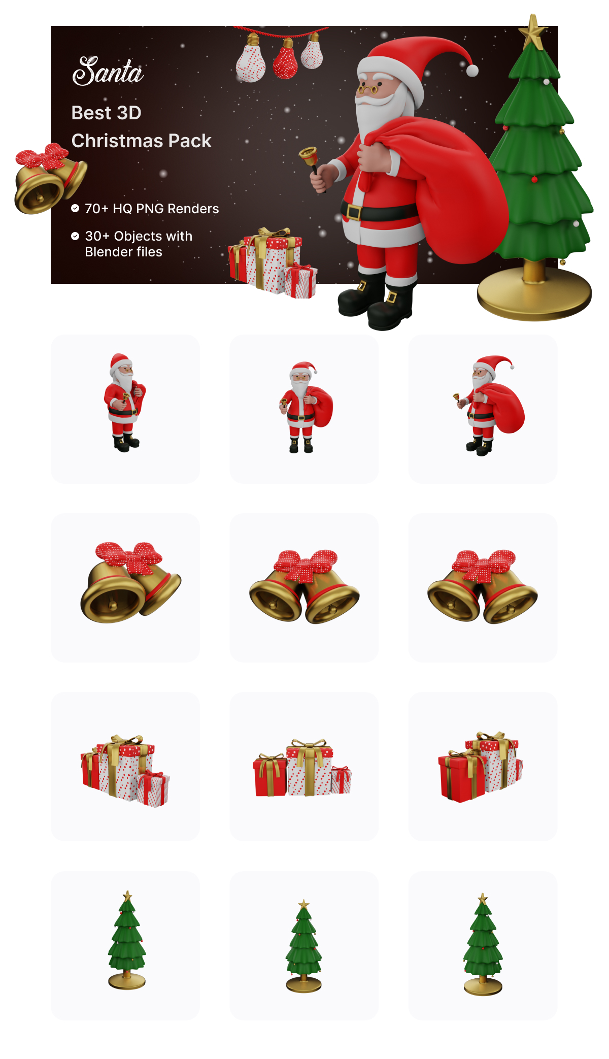 Santa Pro | Christmas 3D Models | Iqonic Design