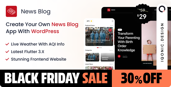 News and Blog Flutter UI Kit Free | NewsBlog | Iqonic Design