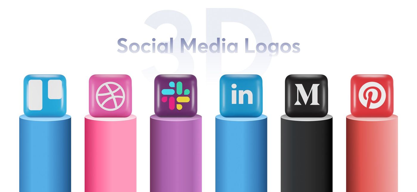 Free Social Media 3D Icon Pack