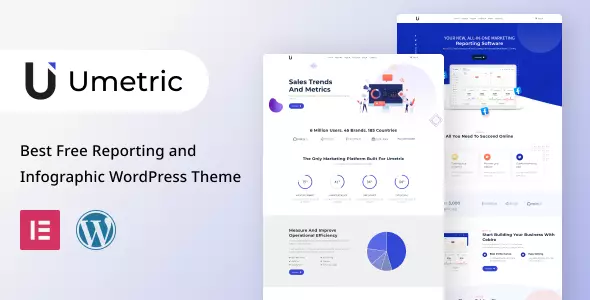 Best Free Reporting and Infographic WordPress Theme | Umetric Lite | Iqonic Design