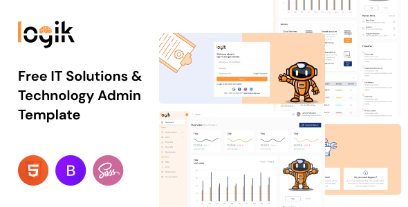 Free IT Solutions and Technology HTML Admin Template | Logik Lite | Iqonic Design