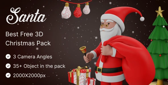 Free 3D Christmas Models | Santa | Iqonic Design