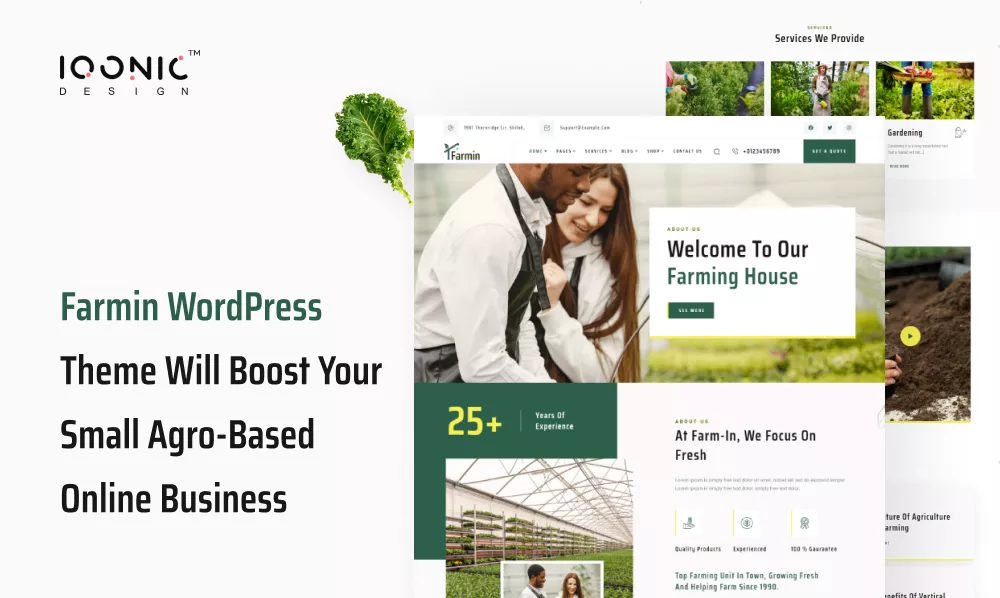 Farmin WordPress Theme will boost your Small Agro-based Online Business | Iqonic Design