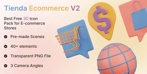 Tienda E-commerce V2 - Best Free 3D illustration for E-commerce Stores 