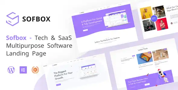 Tech and SaaS Multipurpose Software WordPress Theme | SofBox Lite | Iqonic Design