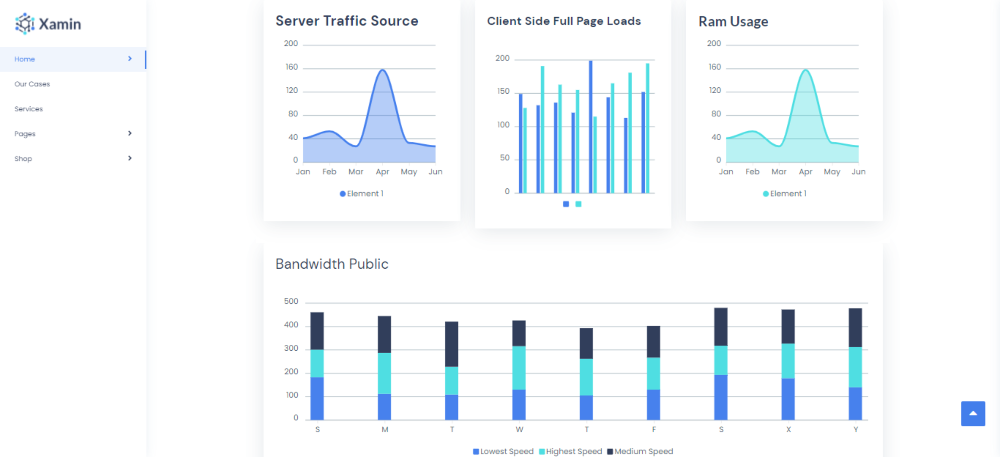 Server Analytics web page | Xamin - Data Science and Analytics Saas WordPress Theme | Iqonic Design