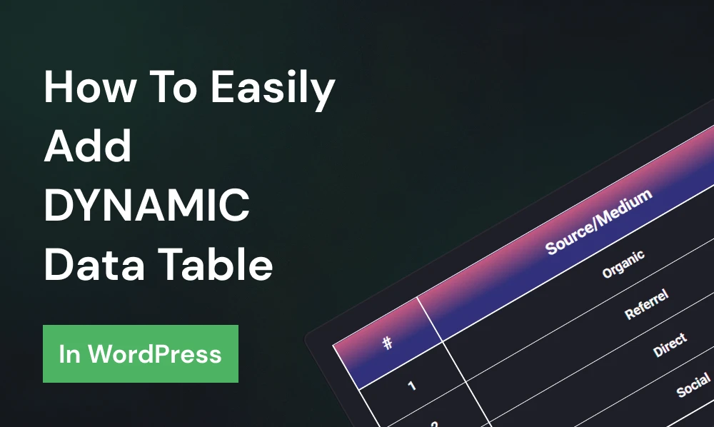 How to easily add DYNAMIC data table in WordPress | Iqonic Design