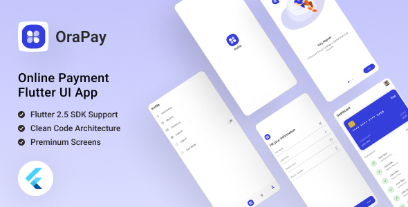 OraPay Lite App | Flutter UI Kit Free for Payment App | Iqonic Design