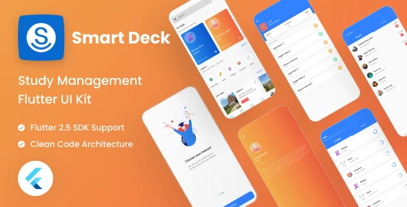 Smart Deck Lite | Flutter UI Kit Free for Learning Management | Iqonic Design