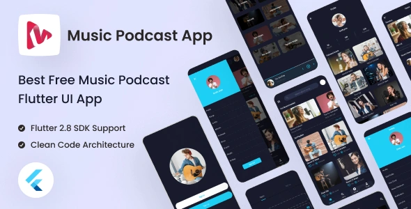 Music Podcast Lite | Flutter UI Kit Free for Music Podcast App | Iqonic Design