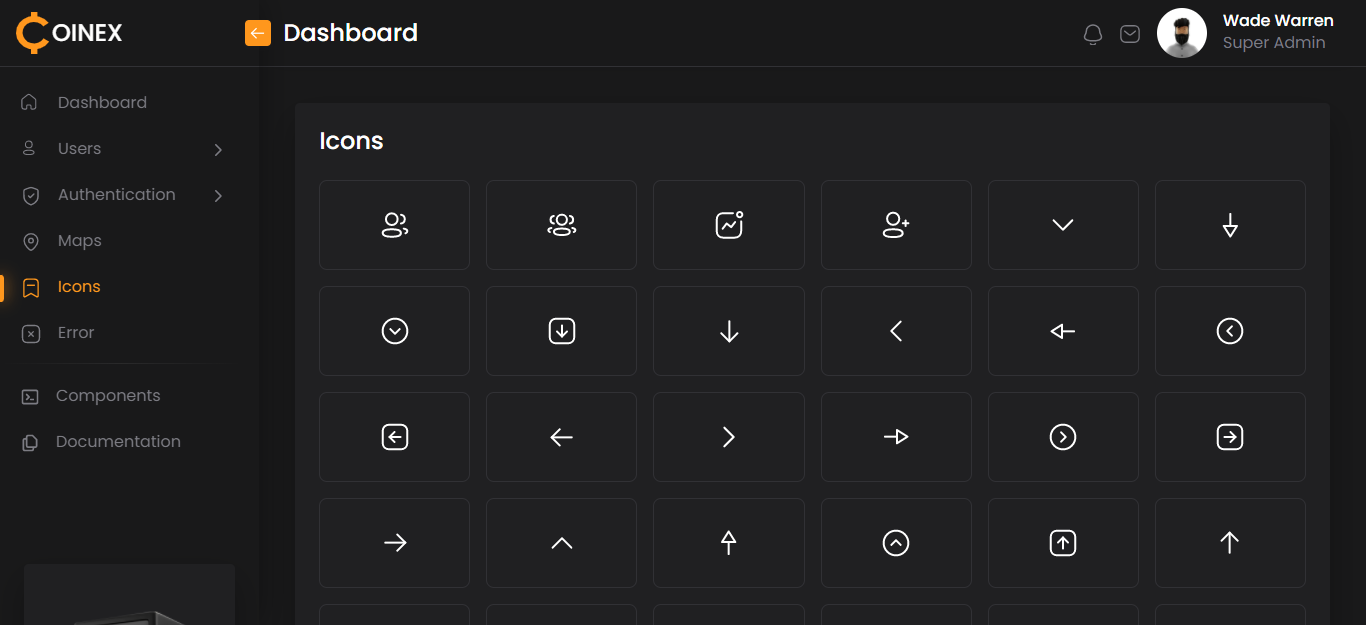 Free Crypto Admin Dashboard | Coinex Lite | Iqonic Design