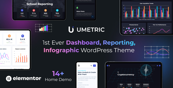 WordPress Dashboard Reporting and Infographic Theme | Umetric | Iqonic Design