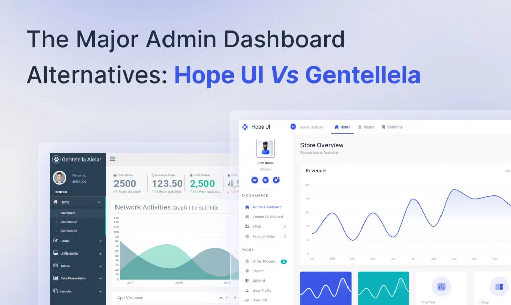 The Major Admin Dashboard Alternatives: Hope UI vs Gentellela | Iqonic Design