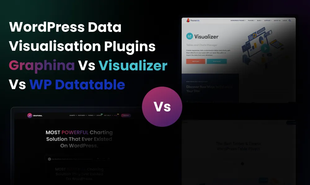 WordPress Data Visualisation Plugins: Graphina vs Visualizer vs WP Datatable | Iqonic Design