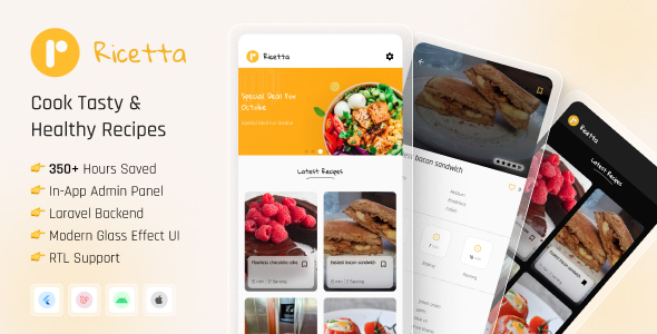 Ricetta - Flutter Recipe App with Laravel backend | Iqonic Design