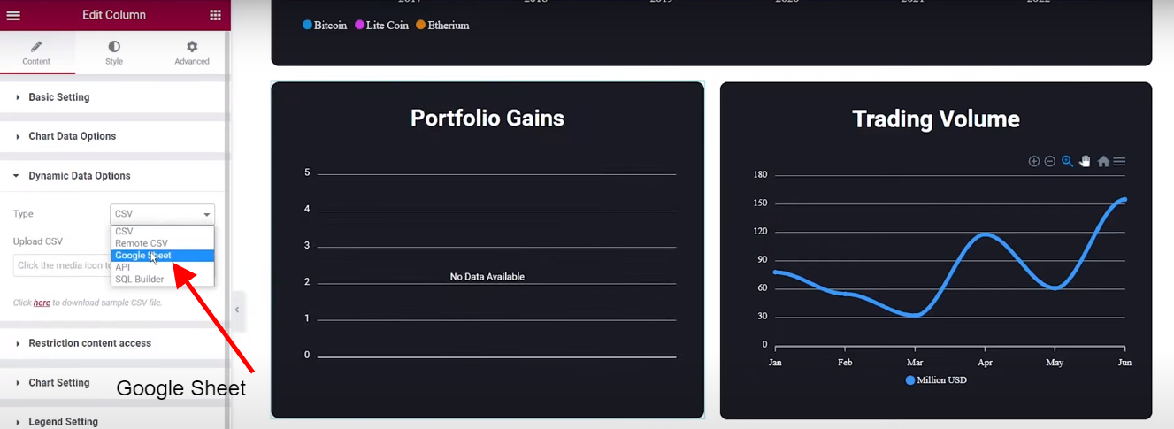 WordPress Chart from Google Sheet | WordPress Chart Plugin | Graphina | Iqonic Design