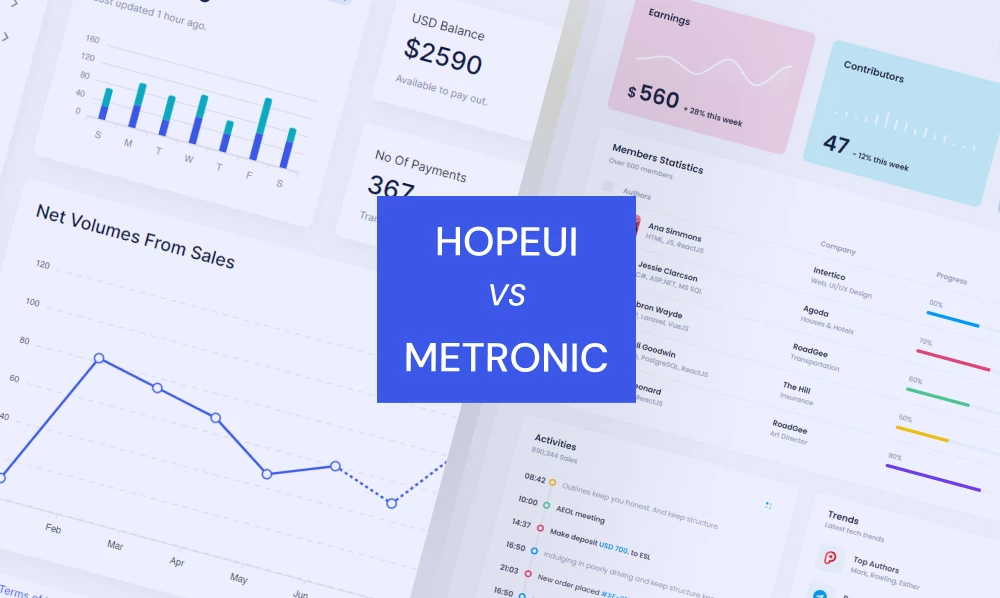 The Major Admin Dashboard Alternatives: Hope UI vs Metronic | Iqonic Design