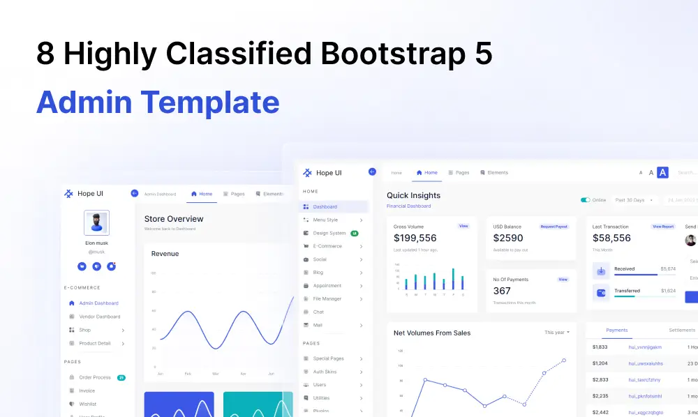 8 Highly Classified Bootstrap 5 Admin Template