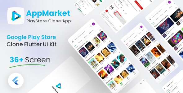 AppMarket - Free Google Play Store Clone Flutter UI Kit | Iqonic Design