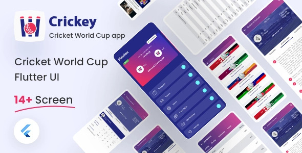 Crickey - Live Cricket Score Flutter UI Kit Free | Iqonic Design