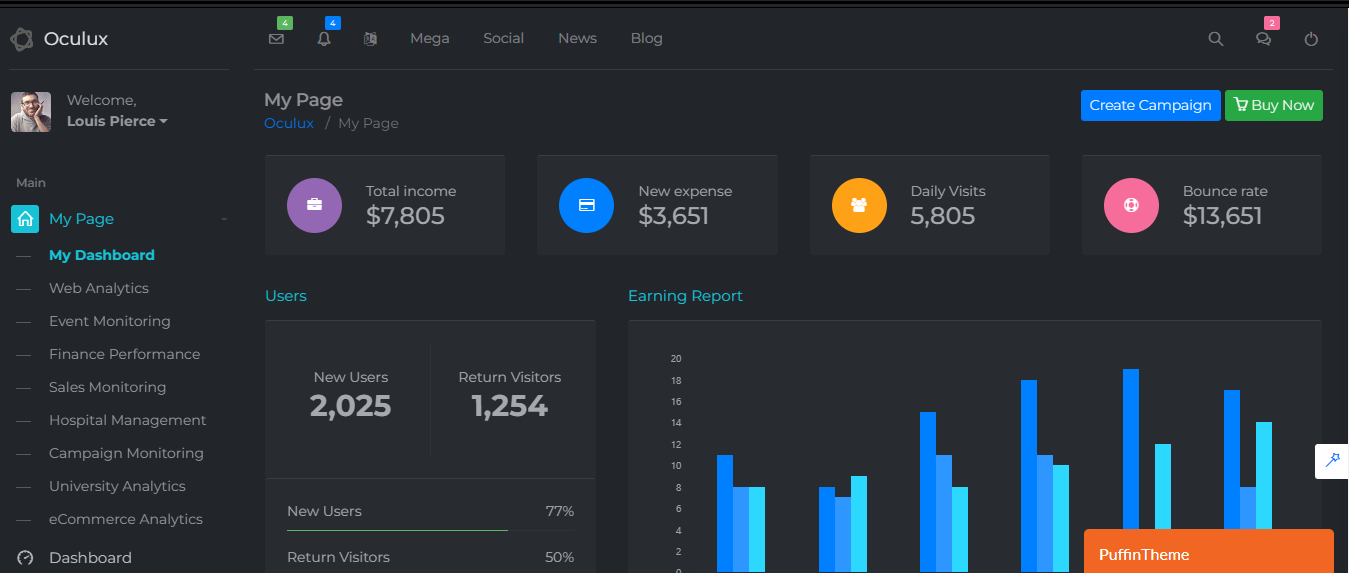  Oculux - Bootstrap 4.5.0 Admin Dashboard Template & UI KIT