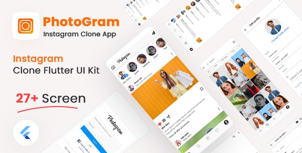 Photogram - Free Instagram Clone Flutter UI Kit | Iqonic Design