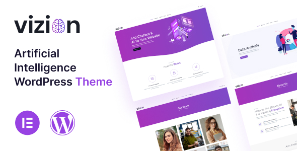 Best Free WordPress Theme for Artificial Intelligence | Vizion Lite | Iqonic Design