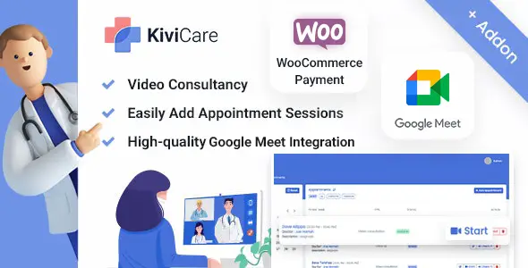 KiviCare – Google Meet Telemedicine of Clinic and Patient Management Plugin | Iqonic Design