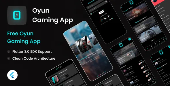 Flutter UI Kit Free for Gaming Agency | Oyun Lite | Iqonic Design