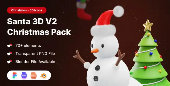 Christmas 3D Models | Santa V2 | Iqonic Design