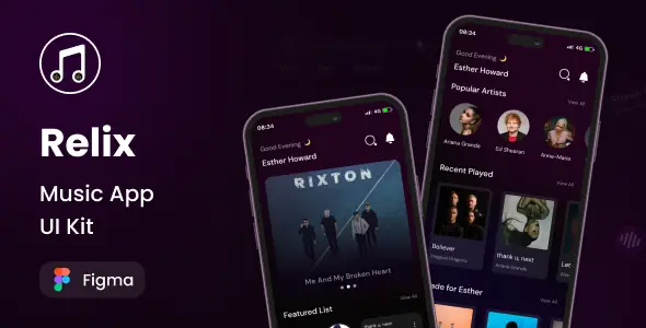 Music App UI Kit Figma | Relix Figma | Iqonic Design