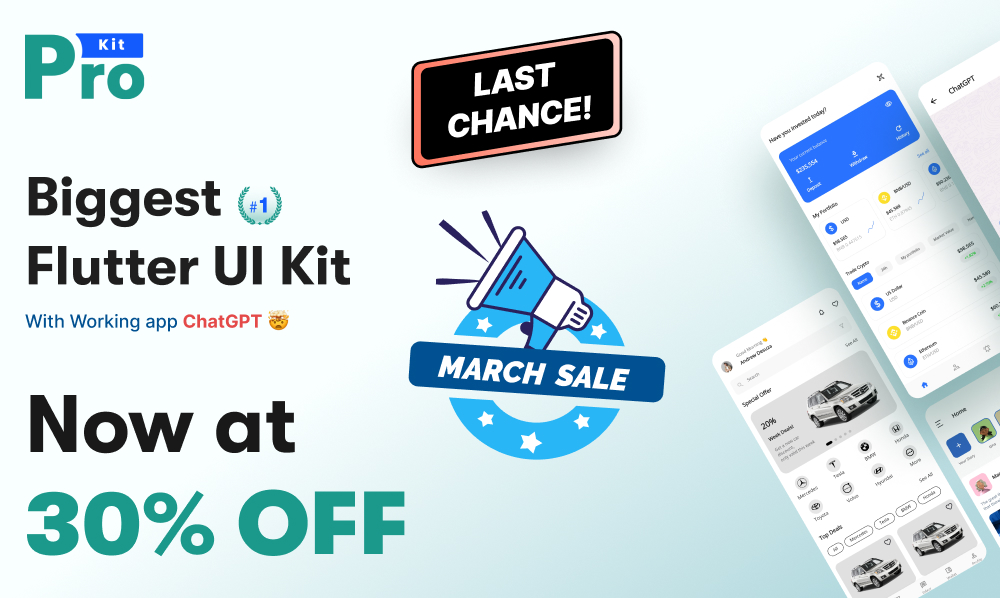 Get Your Next projects Screen designs with 30% OFF with Prokit on Iqonic March Sale